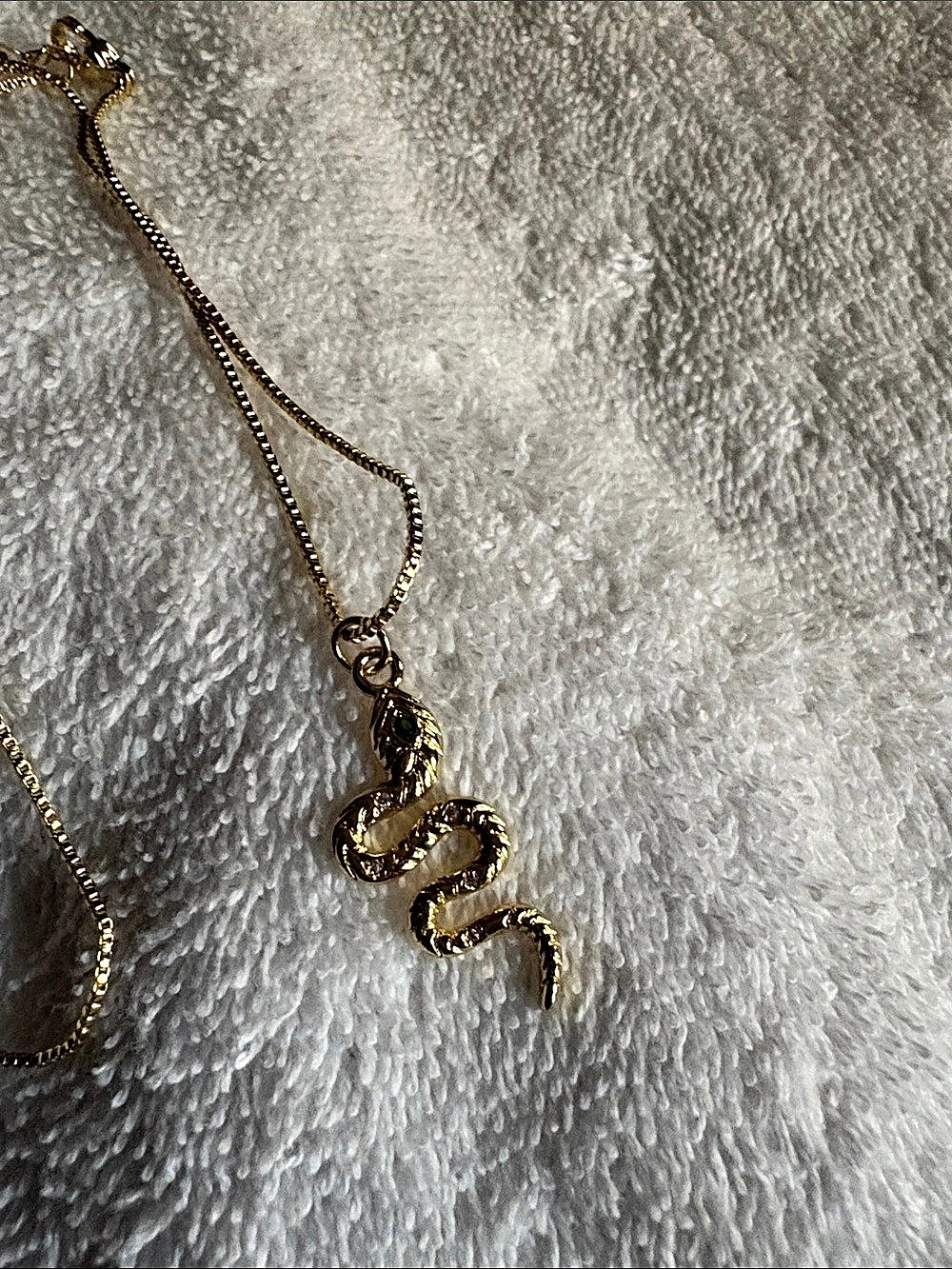 Snake Pendant Necklace in Gold  New